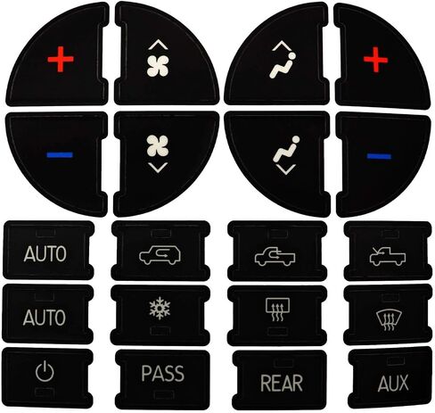 SecosAutoparts AC Panel Decals & Radio Button Repair Decal Set AC Controls AC Dash Button Sticker Repair Kit Compatible with GM Compatible with Chevy Silverado Compatible with Buick Dash Accent in Saudi Arabia