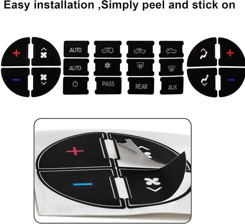 SecosAutoparts AC Panel Decals & Radio Button Repair Decal Set AC Controls AC Dash Button Sticker Repair Kit Compatible with GM Compatible with Chevy Silverado Compatible with Buick Dash Accent in Saudi Arabia