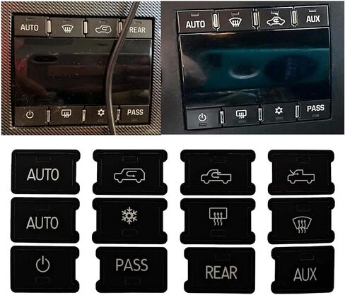 SecosAutoparts AC Panel Decals & Radio Button Repair Decal Set AC Controls AC Dash Button Sticker Repair Kit Compatible with GM Compatible with Chevy Silverado Compatible with Buick Dash Accent in Saudi Arabia