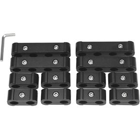 Ucreative Black 12PCS Aluminium Alloy Engine Spark Plug Wire Divider Separator Kit for 8mm 9mm 10mm Wire