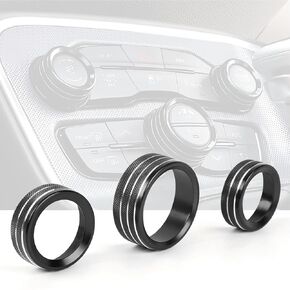 Knob Covers Air Conditioner Knobs Decals AC Radio Switch Knob Cover for Dodge Challenger 2015-2021 Charger Chrysler 300 300s for Ram 2013-2018