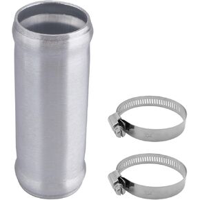 1.5" (38mm) OD Aluminum Alloy Hose Joiner Silicone Pipe Connector Bead, 4" Length with 304 SS Clamps