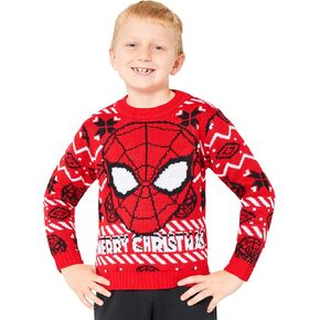 Marvel Spiderman Boys Christmas Sweater, Knitted Sweater - Gift for Boys