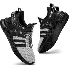 Boys Tennis Shoes Girls Kids Slip on Sneakers Lightweight Running Shoes for Athletic Walking