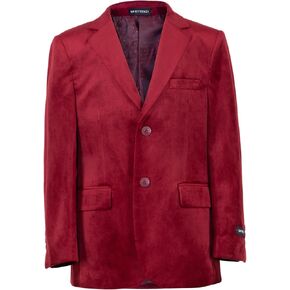 Boys Solid Color Velvet Blazer