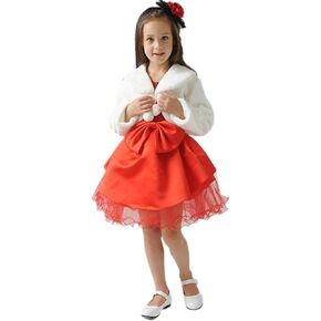 Ivory Faux Fur Flower Girl Bolero Shrug Accessories Princess Cape