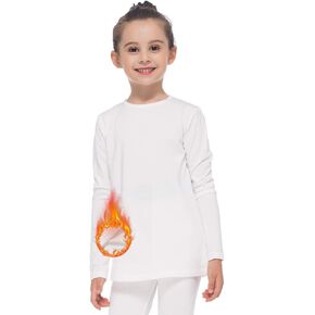 Subuteay Thermal Tops for Kids Fleece Lined Girls Undershirts