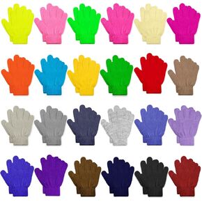 ONESING 24 Pairs Kids Gloves - Warm Knitted Winter Gloves Bulk for Girls Boys | Children Gloves Designed for Cold Weather