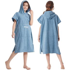 Hiturbo Kids Changing Towel Robe, Quick Dry Absorbent Surf Poncho, Microfiber Bath Towels (Yellow)