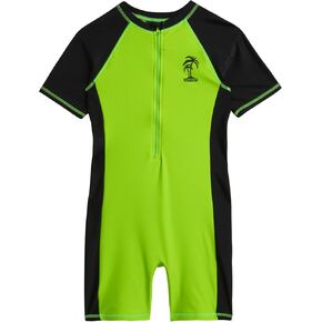 iXtreme Boys One Piece Rash Guard Swimsuit Kid Water Sport Short Swimsuit UPF 50+ Sun Protection Bathing Suits (4-13)