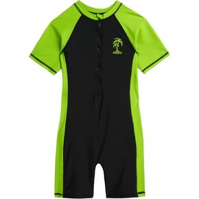 iXtreme Boys One Piece Rash Guard Swimsuit Kid Water Sport Short Swimsuit UPF 50+ Sun Protection Bathing Suits (4-13)