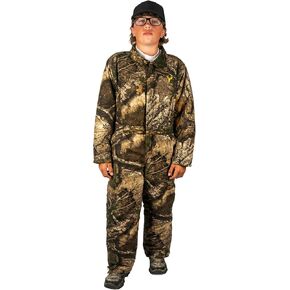 HOT SHOT Youth Camo Hunting Bib, Insulated Camouflage Twill Coverall, Comfortable Kids Hunting Clothes