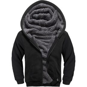 GEEK LIGHTING Boys Sherpa Lined Hoodie Kids Fleece Sweatshirt Full Zip Hooded Jacket
