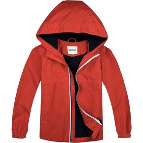 Boys Rain Jackets Lightweight Waterproof Hooded fleece Raincoats Windbreakers for Kids