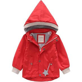 BINIDUCKLING Kids Rain Jacket Toddler Raincoat Girls Boys Spring Jacket 2-10 Years