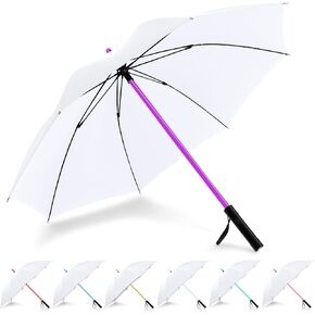 BESTKEE Lightsaber Umbrella LED Light up Golf Umbrellas with 7 Color Changing On The Shaft/Built in Torch at Bottom