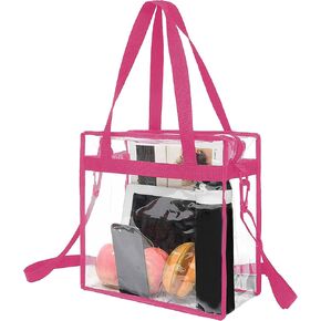 BAGAIL Clear bags Stadium Approved Clear Tote Bag with Zipper Closure Crossbody Messenger Shoulder Bag with Adjustable Strap