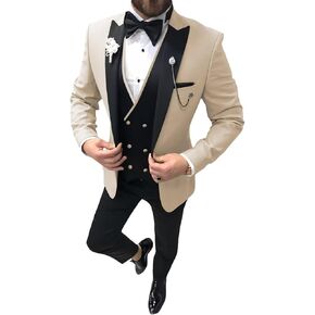 Tuxedo for Men 3 Piece Suit Slim Fit Tuxedo Suit Set Wedding Prom Suits Mens Fashion Formal Suits with Tie