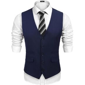 COOFANDY Mens Suit Vest Formal Dress Vest Slim Fit Buesiness Wedding Waistcoat