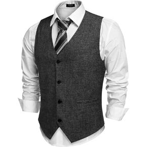 COOFANDY Men's Casual Business Vests Lightweight Waistcoat Slim Fit Suit Vest
