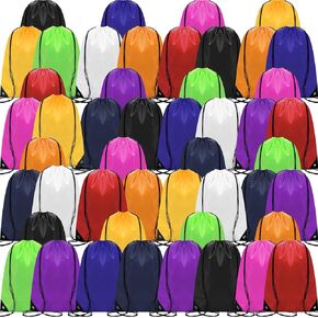 Shappy 100 Pcs Drawstring Backpack Bulk Sports Drawstring Bags Gym Cinch Bag Polyester Drawstring Bag for Men Women (10 Colors)