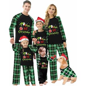 VS&LLWQ Family Christmas Pjs Matching Sets Christmas Pajamas for Family Christmas Elf Pjs Holiday Xmas Jammies Set