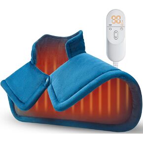 Heating Pad for Neck and Shoulder, Christmas Gifts for Men Women Mom Dad, Electric Heating Pad for Back Pain Relief, Birthday Fathers Day Anniversary Retirement Gifts, Blue