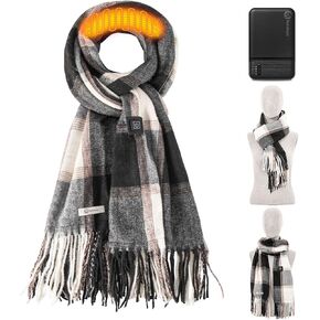 Heated Scarf for Women Rechargeable Neck Warmer, Scarves for Men Winter Warm Intelligent Electric Heating Scarf…