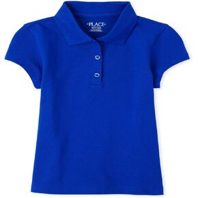 The Children's Place girls Uniform Pique Polo Shirt, Renew Blue, 10 12 US