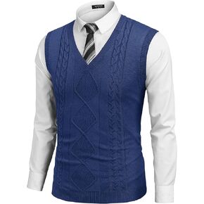 COOFANDY Men's Sweater Vest Sleeveless V Neck Knitted Slim Fit Casual Lightweight Pullover Sweater