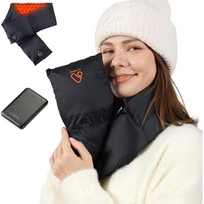 AVIDIA Heated Scarf for Men & Women with Battery Pack, Rechargeable Heated Scarf with Far-Infrared Technology – Synthetic Down Cotton for Superior Warmth – Lightweight, Portable, Perfect for Winter