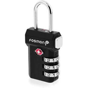 Fosmon TSA Approved Luggage Locks, Suitcase Travel Lock with Push Release Button, 3 Digit Combination Padlock for Gym Locker, Backpack Zipper- 4 Pack