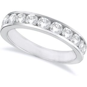 2 Carat (ctw) 14K White Gold Round Diamond Ladies Channel Set Half-Way Semi-Eternity Wedding Anniversary Stackable Ring Band Value Collection