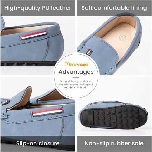 Miamooi Toddler Boys Girls Wedding Dress Shoes Little Kid Slip On Loafers School Uniform Moccasins Walking Shoe in Kuwait