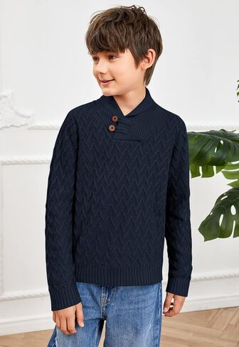 سترة صوفية كاجوال للأولاد من Teurkia ذات رقبة مدورة ومضلعة للأطفال in Kuwait