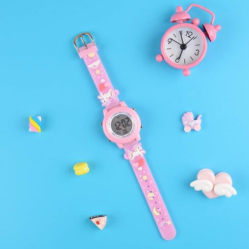 Venhoo Kids Watches 3D Cartoon Waterproof 7 Color Lights Toddler Wrist Digital Watch with Alarm Stopwatch for 3-10 Year Girls Little Child in Saudi Arabia