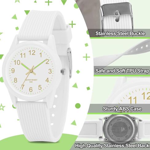 Kids Analog Watches for Girls Boys Kids Watches with Soft Band Learning Time 50M Waterproof Children Watch Easy to Read for Ages 4-12 Kids Gift in Saudi Arabia