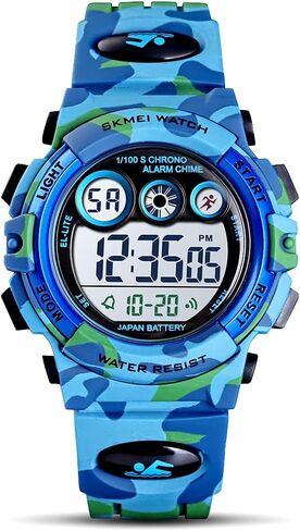 GOLDEN HOUR Watches for Kids Digital Sport Waterproof Boys Girls Watch Outdoor 12/24 H Alarm EL Backlight Stopwatch Military Child Wristwatch Ages 3-15 in Kuwait
