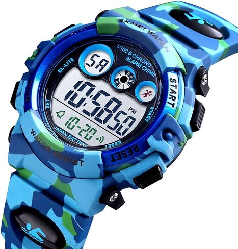 GOLDEN HOUR Watches for Kids Digital Sport Waterproof Boys Girls Watch Outdoor 12/24 H Alarm EL Backlight Stopwatch Military Child Wristwatch Ages 3-15 in Kuwait
