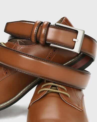CHAOREN Boys Belt - 1 1/8" Ratchet Boys leather Belt - Perfect Companion to Kids Dress Shoes in Kuwait