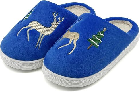 Kids Christmas Slippers,Santa Hat Smile Face Slippers,Soft Warm Cotton Bedroom Reindeer Slippers House Girls Boys Memory Foam Slippers Cozy Fluffy Fall Winter Home Slippers in Saudi Arabia