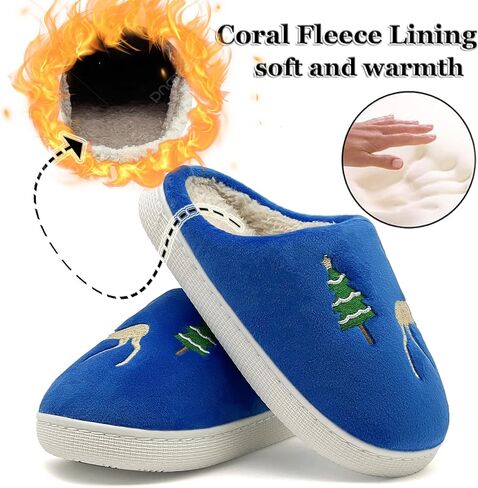 Kids Christmas Slippers,Santa Hat Smile Face Slippers,Soft Warm Cotton Bedroom Reindeer Slippers House Girls Boys Memory Foam Slippers Cozy Fluffy Fall Winter Home Slippers in Saudi Arabia