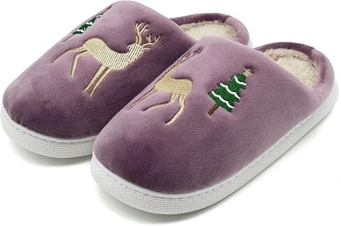 Kids Christmas Slippers,Santa Hat Smile Face Slippers,Soft Warm Cotton Bedroom Reindeer Slippers House Girls Boys Memory Foam Slippers Cozy Fluffy Fall Winter Home Slippers in Saudi Arabia