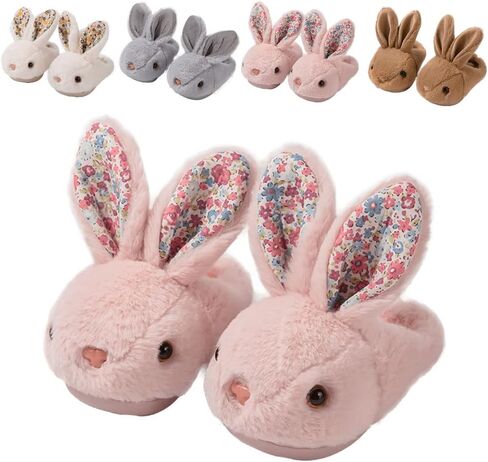 Toddler Rabbit Winter Slippers - Soft Plush Indoor Bunny Slippers for Girls & Boys in Saudi Arabia