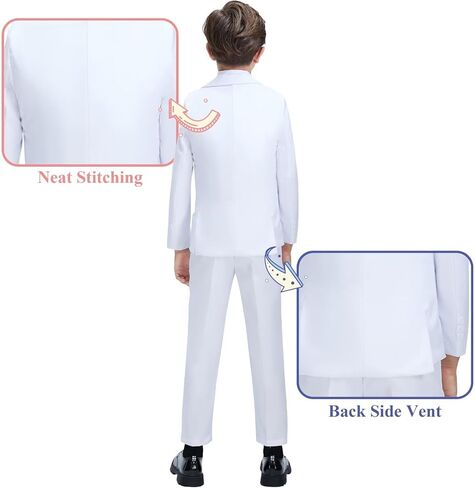 سترة بدلة للأولاد معاطف رياضية رسمية مع ربطة عنق وسترات سهرة بلون سادة لحفلة العشاء للأولاد in Kuwait