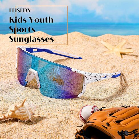 FEISEDY Kids Sunglasses Youth Baseball Sun Glasses, UV400 Sports Teens Cycling Shades for Boys Girls Age 8-16 B0048 in Saudi Arabia