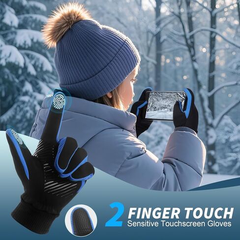 Sukeen Kids Winter Gloves, Touchscreen Anti-Slip Kids Cycling Gloves, Warm Windproof Kids Gloves Cold Weather, Lightweight Sports Gloves Boys Girls Running Cycling Biking in Saudi Arabia