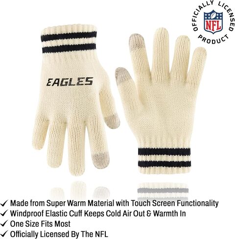 Ultra Game Youth NFL Official Super Soft Cable Knit Winter Beanie Knit Hat with Extra Warm Touch Screen Gloves in Saudi Arabia