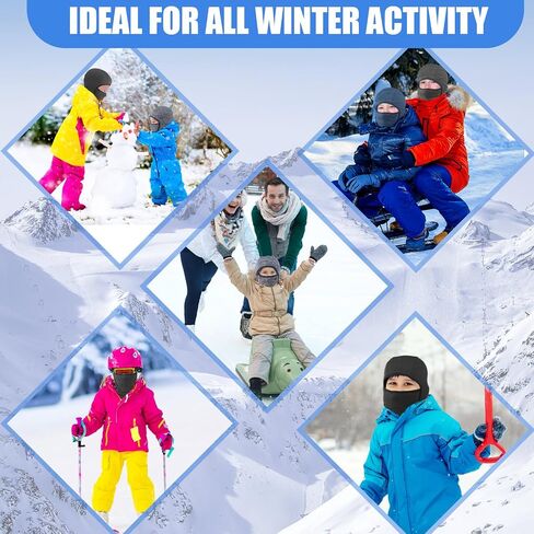 Syhood Kids Balaclava Face Mask Winter Ski Hat Face Covering Windproof Face Warmer for Cold Weather in Kuwait