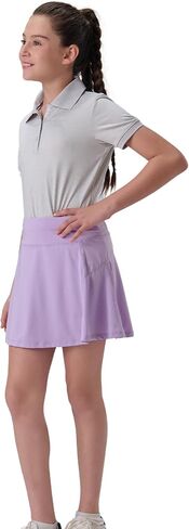 3-Pack Girls’ Athletic Skorts with Built-in Shorts & Adjustable Waist, Youth Skirts Tennis, Golf, Cheer, School in Kuwait